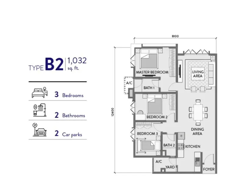 Padang Residences Type B2 floor plan