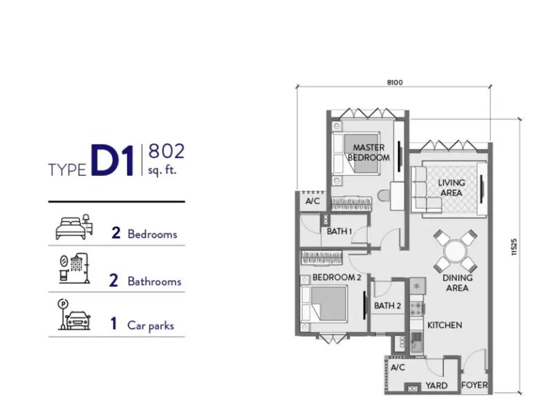 Padang Residences Type D1 floor plan