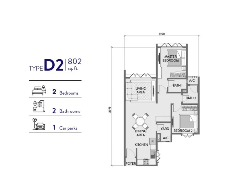 Padang Residences Type D2 floor plan