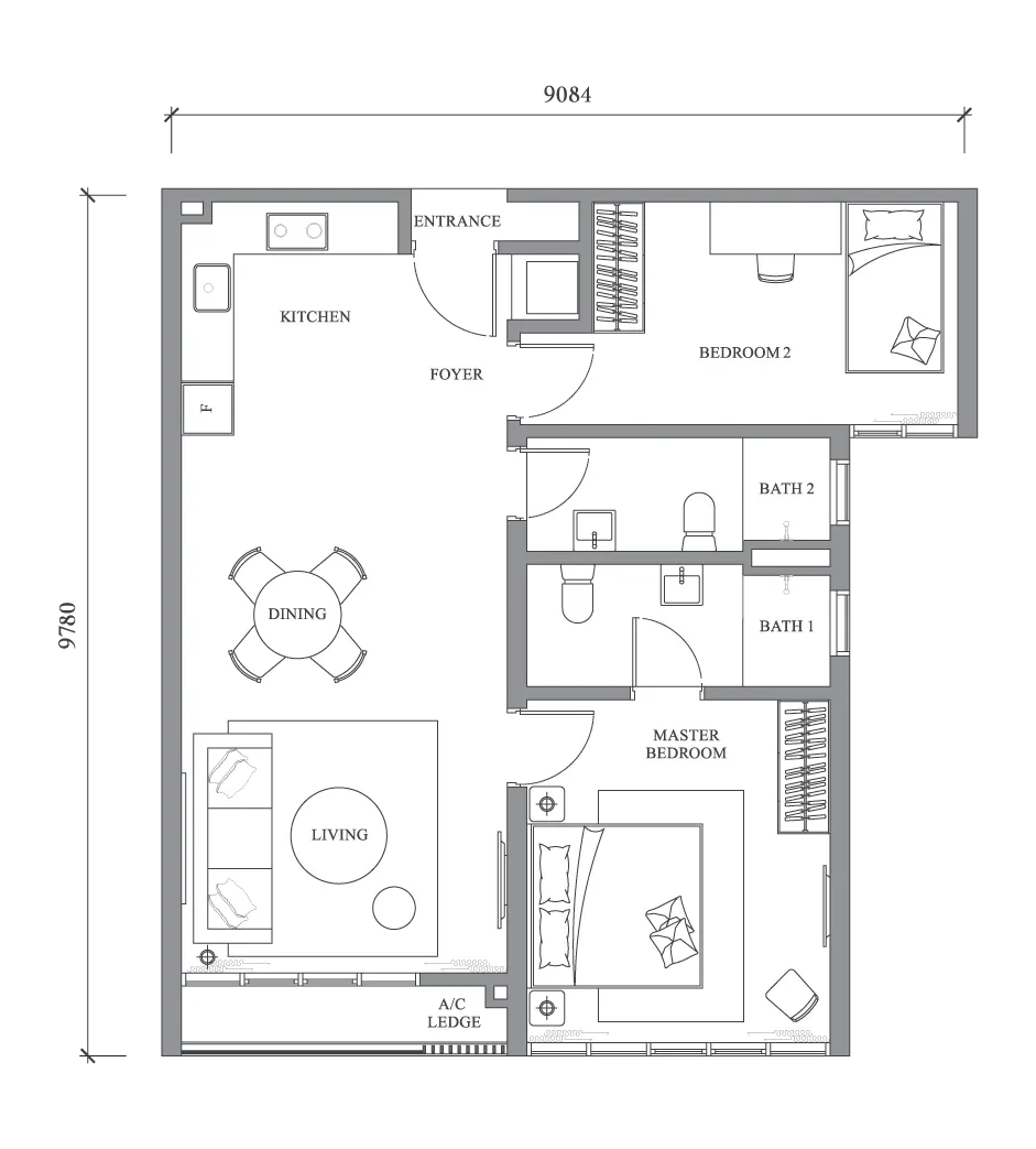 River Park Type A1 floor plan