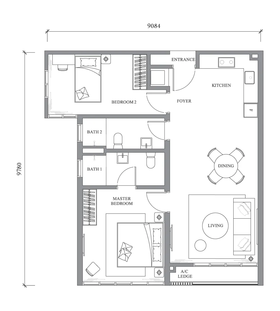 River Park Type A2 floor plan