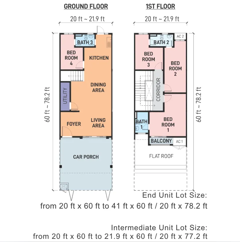 SA Terraces 20 x 60 floor plan