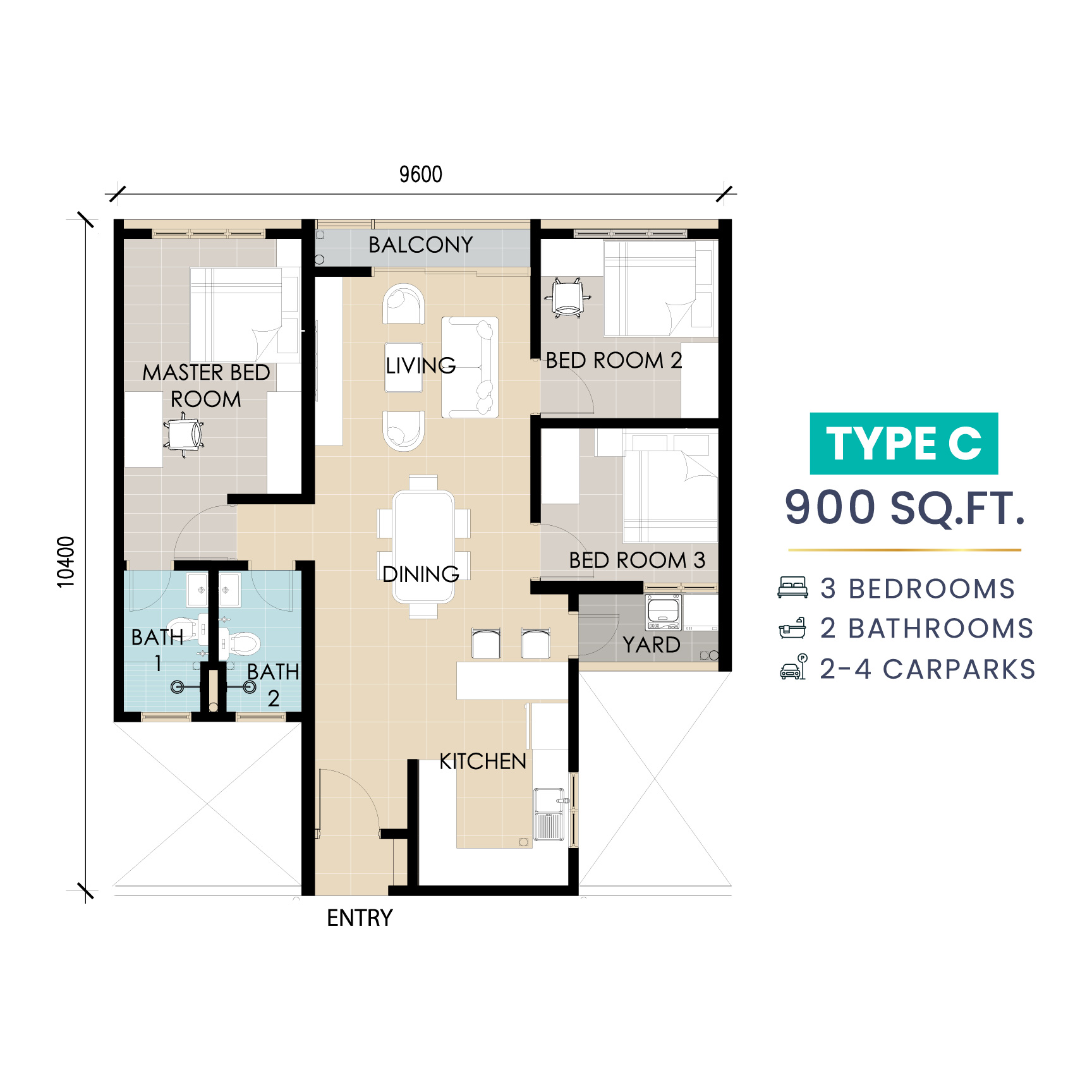 MTD Sutera Vista Residence Type C floor plan