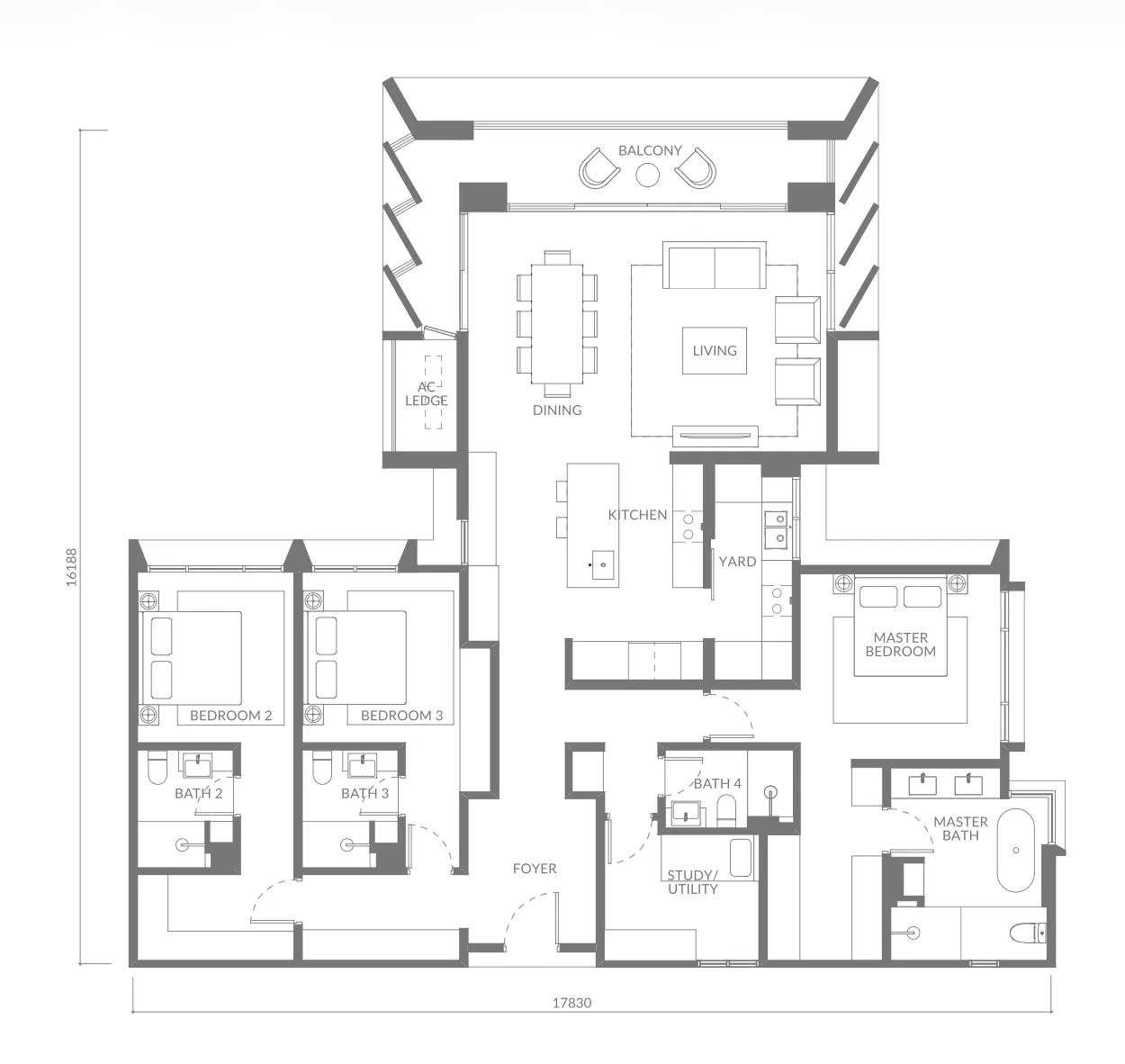 The Lume Type B floor plan