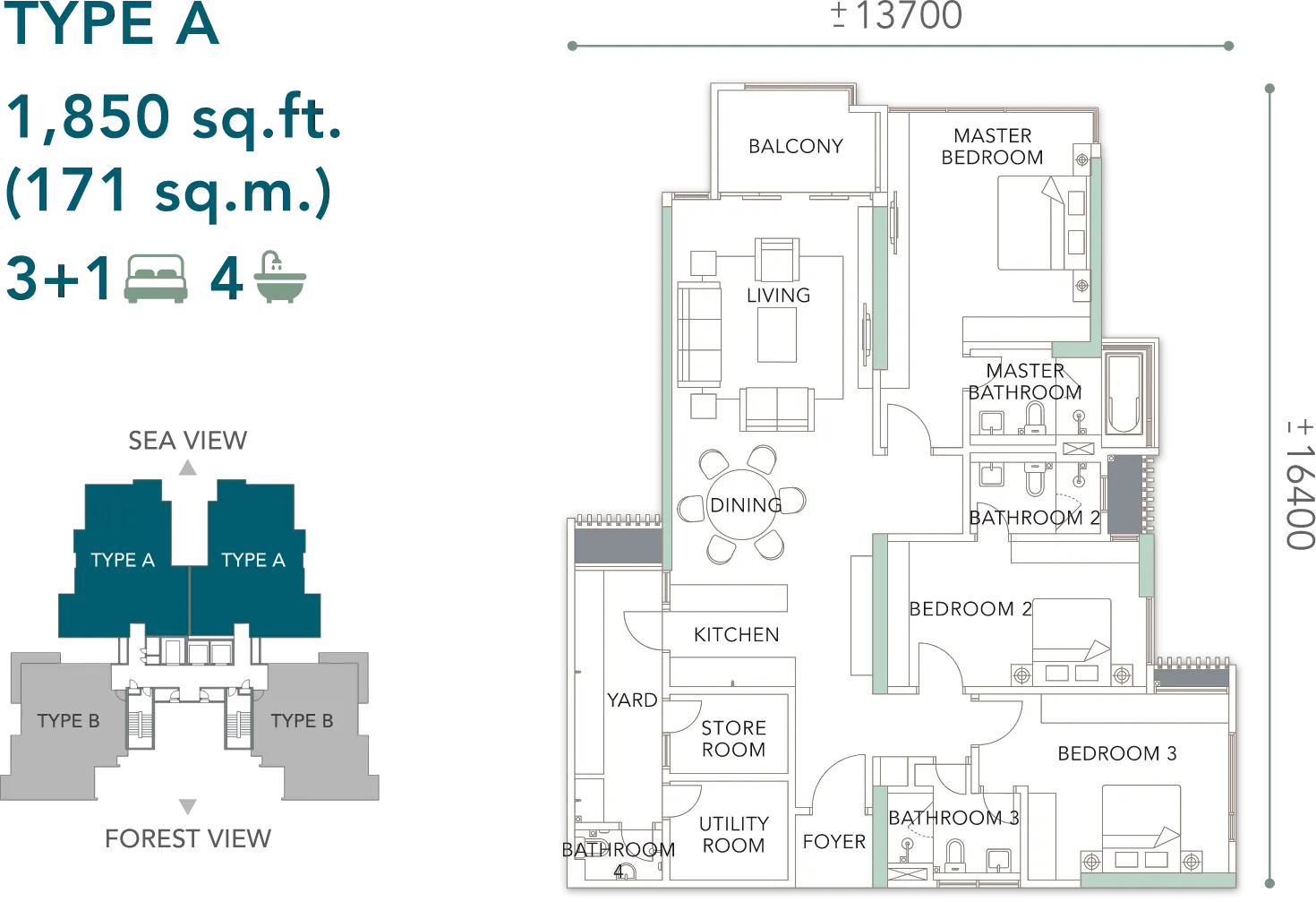 The Marin Type A floor plan