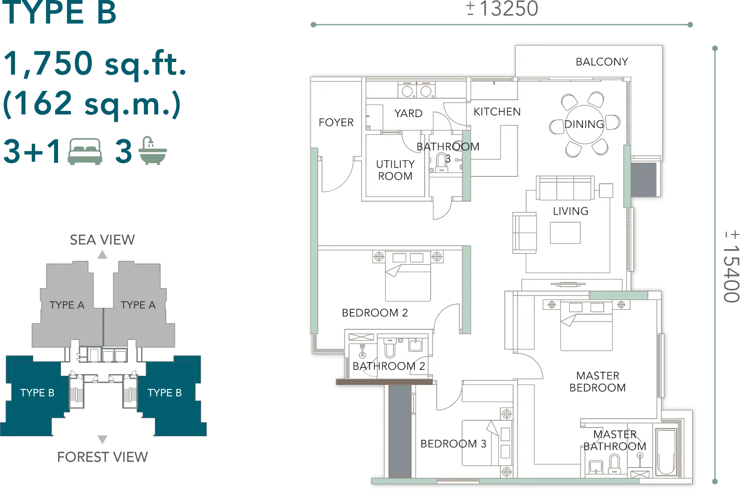 The Marin Type B floor plan
