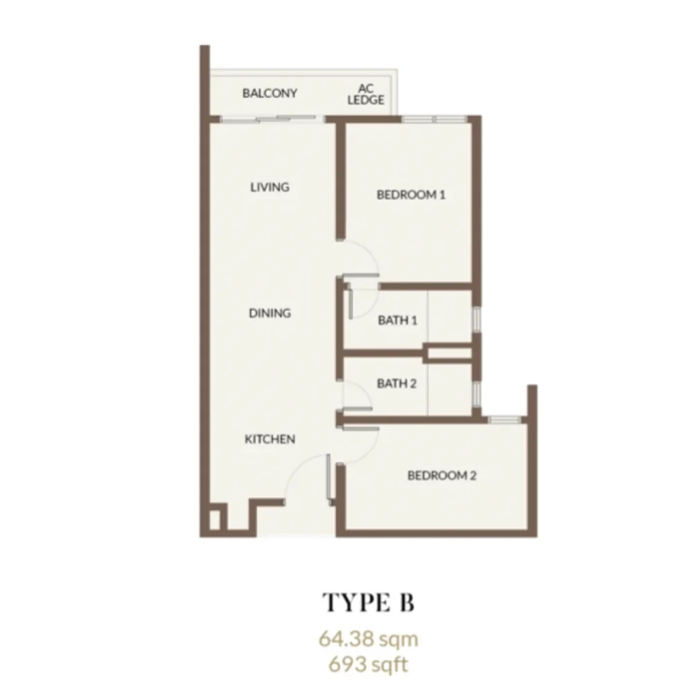 Aethera Residences Type B floor plan