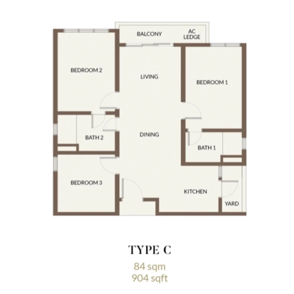 Aethera Residences Type C floor plan