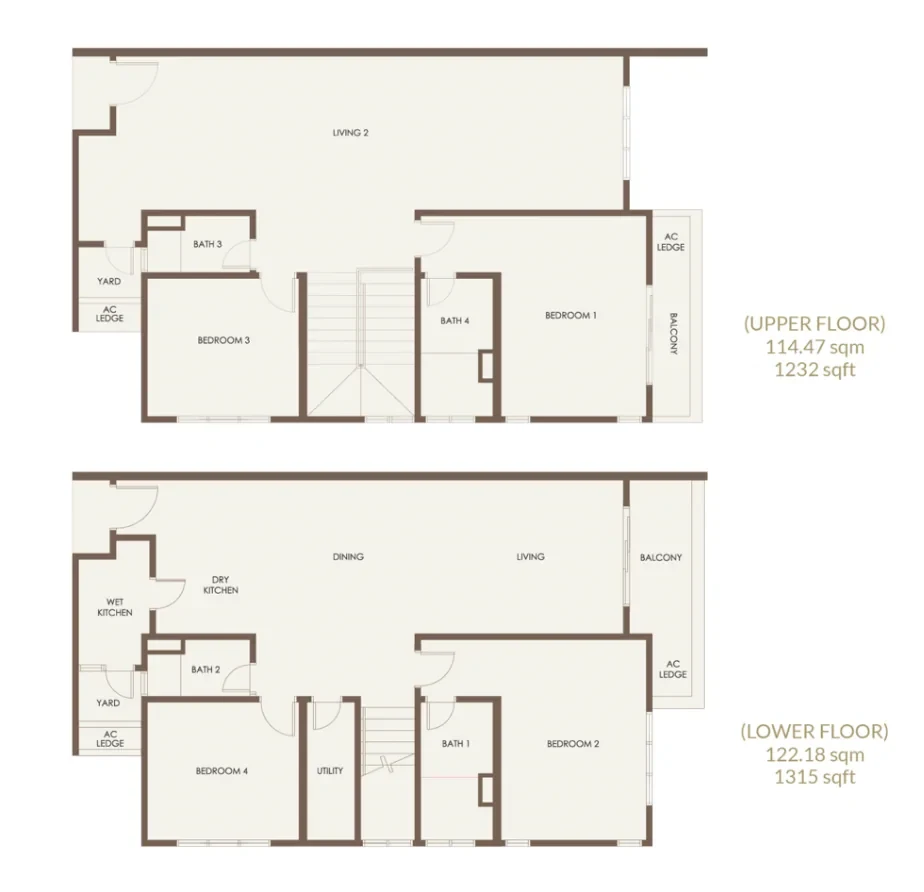 Aethera Residences Type G, duplex floor plan