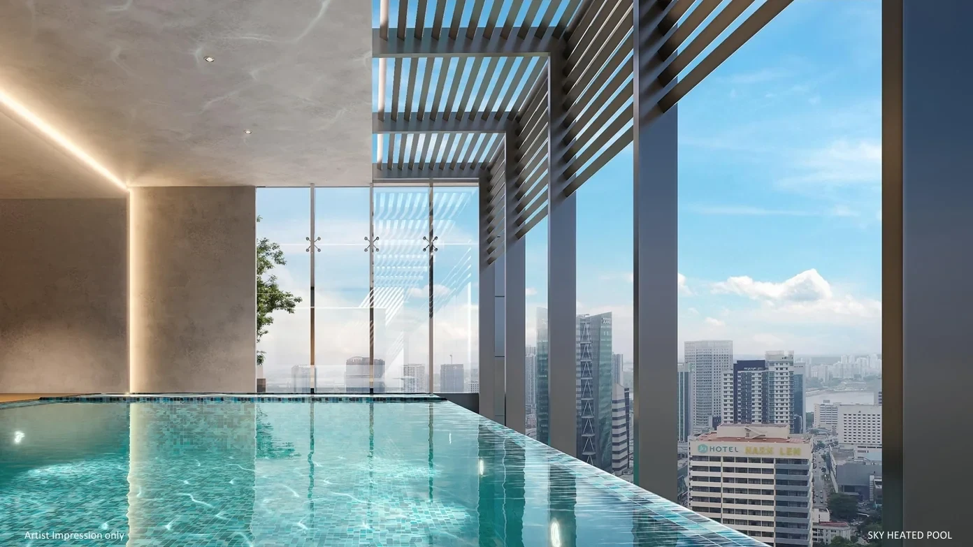 Aethera Residences covered pool - marketing illustration
