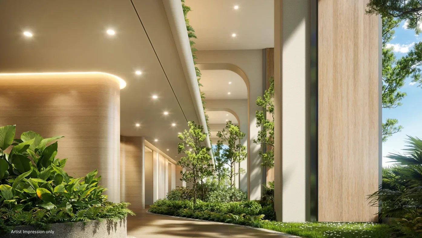 Aethera Residences garden deck - marketing illustration