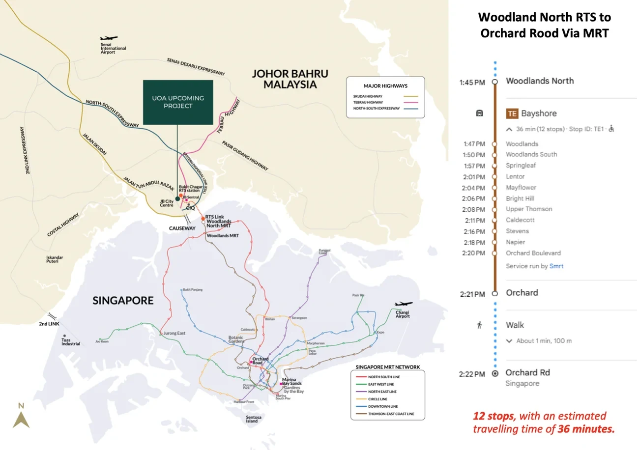 Aethera Residences location overview; route and scale indicative