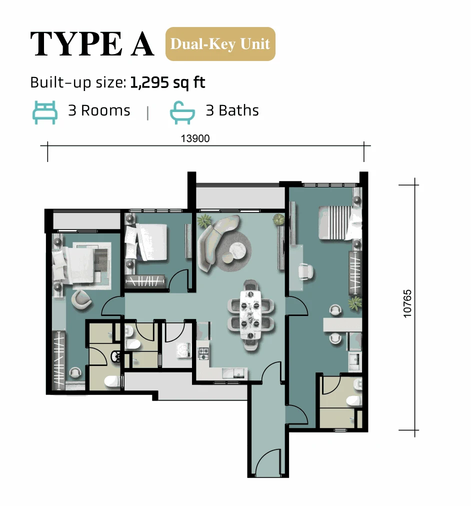 Altus Residency Type A floor plan