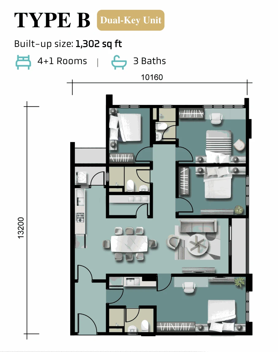 Altus Residency Type B floor plan