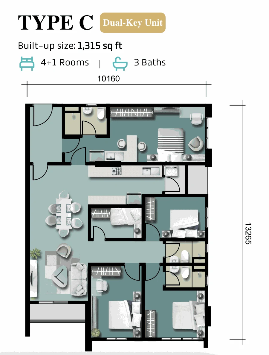 Altus Residency Type C floor plan