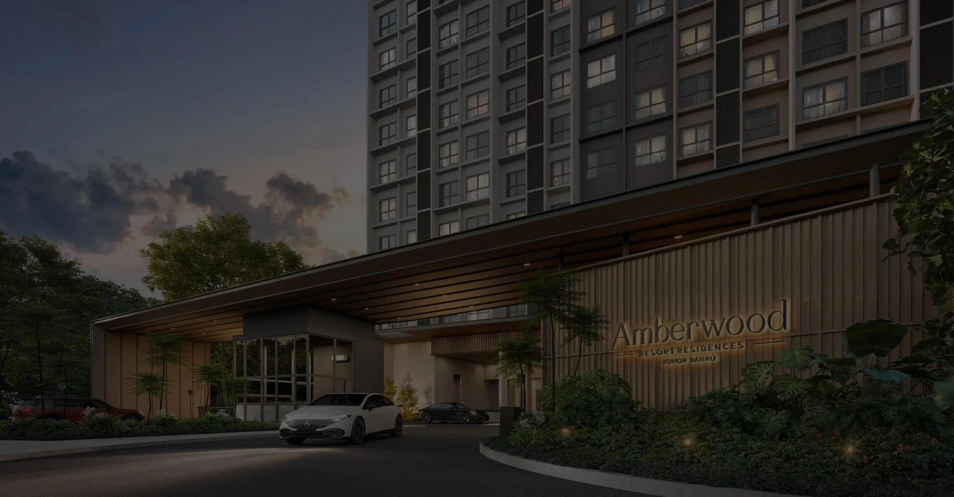 Amberwood Resort Residences arrival and exterior - marketing illustration