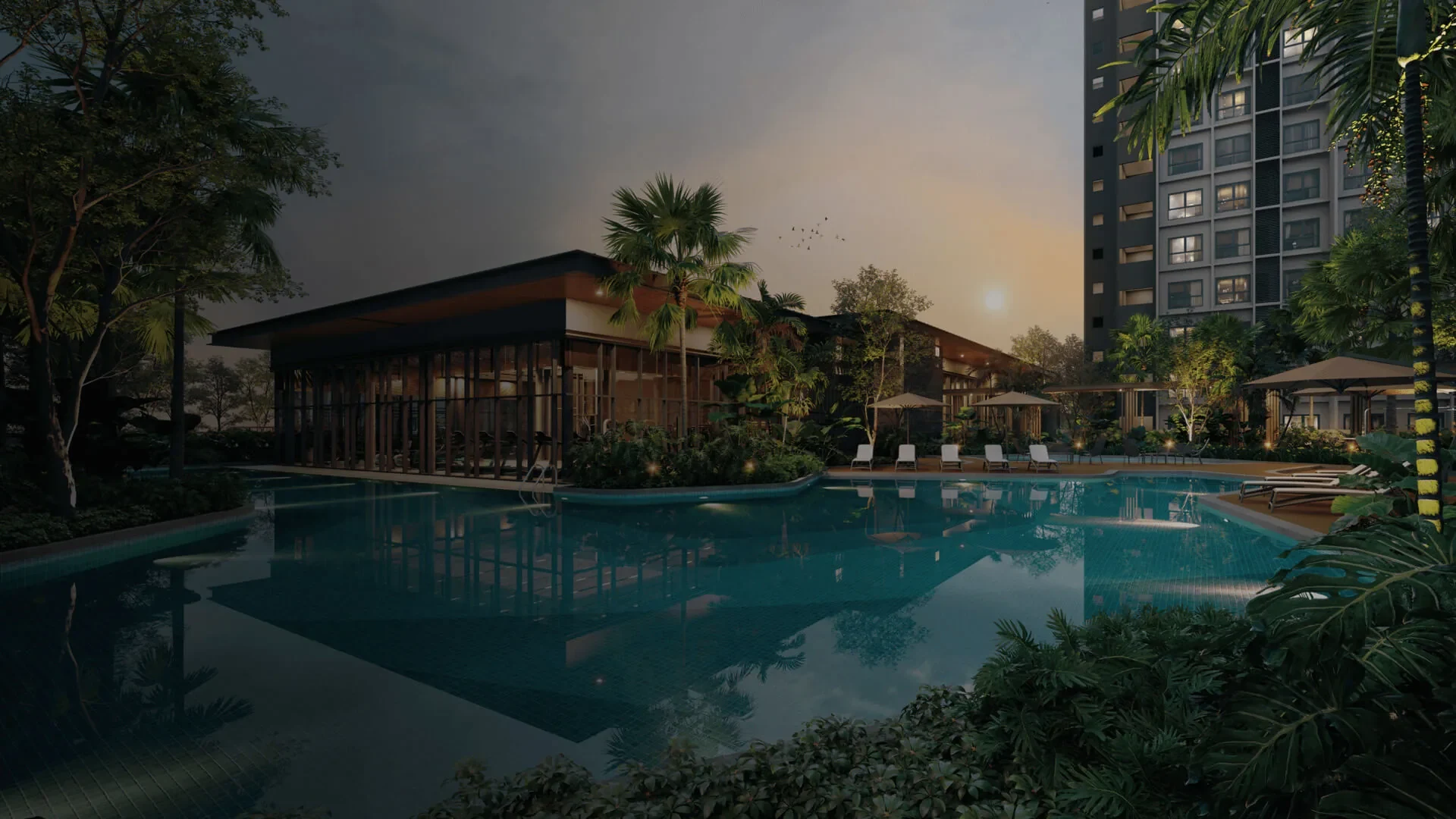 Amberwood Resort Residences swimming pool - marketing illustration