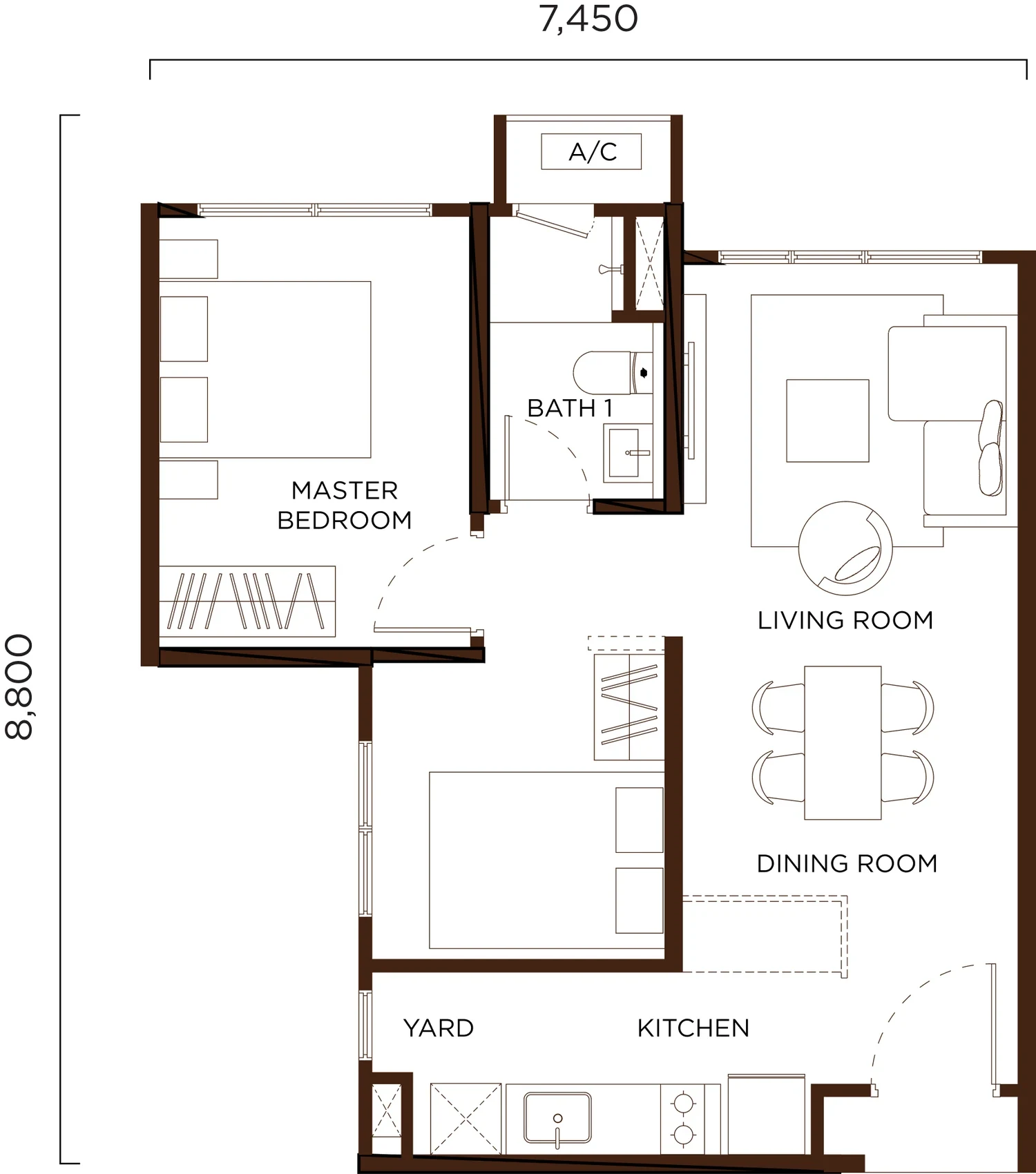Amberwood Resort Residences Type A / A1 floor plan