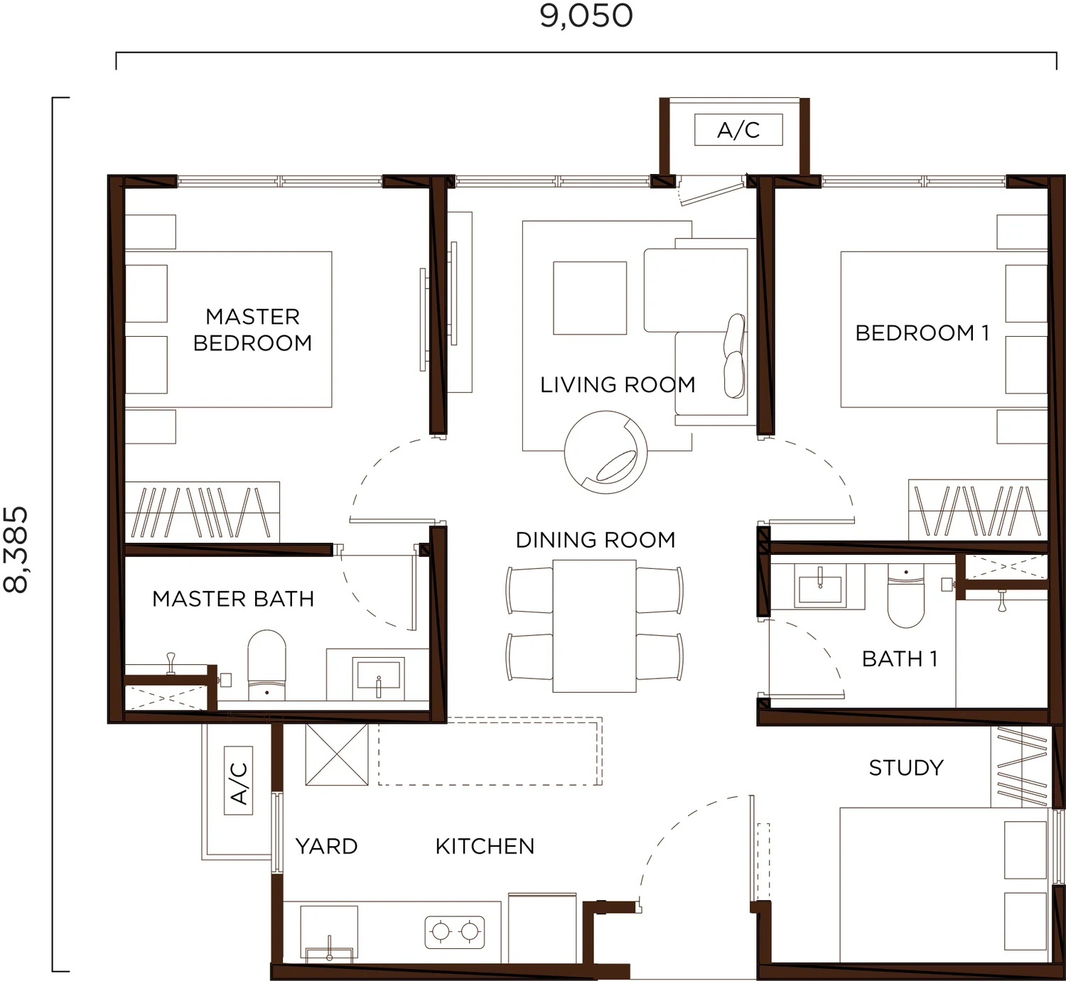 Amberwood Resort Residences Type B / B1 floor plan