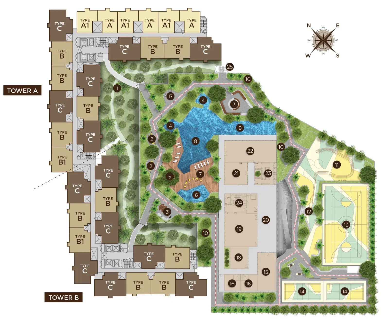 Amberwood Resort Residences facility deck layout