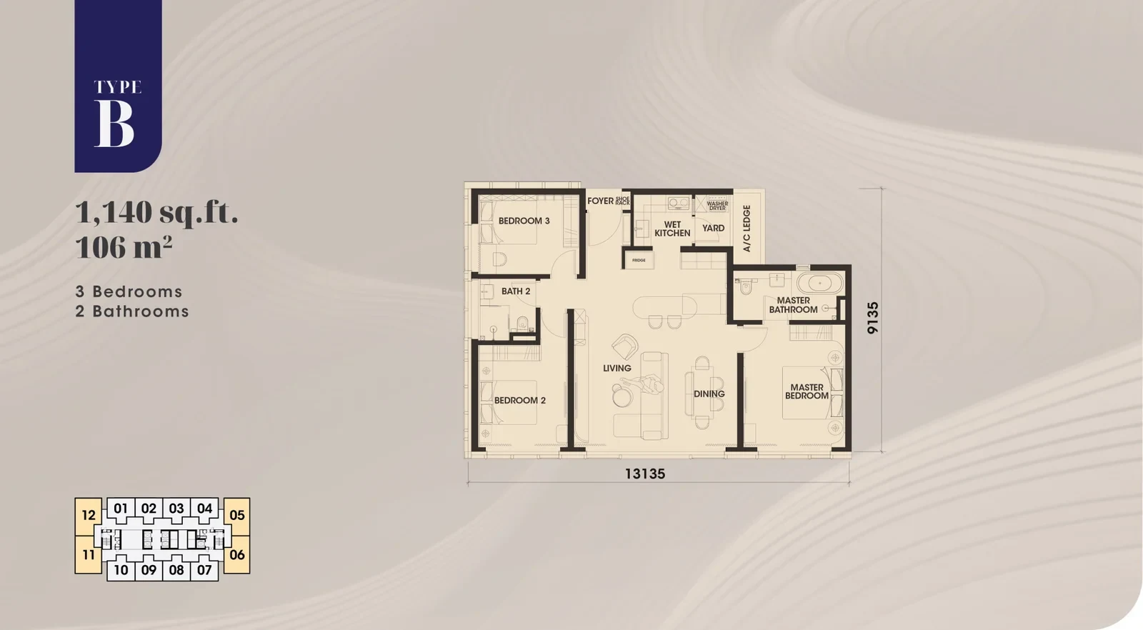 Arden at One Bukit Senyum Type B floor plan