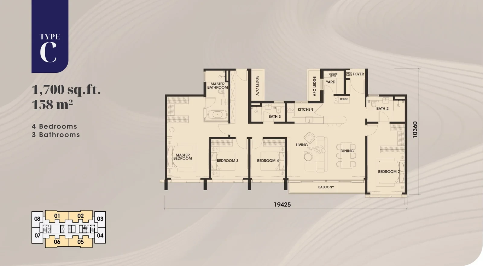 Arden at One Bukit Senyum Type C floor plan