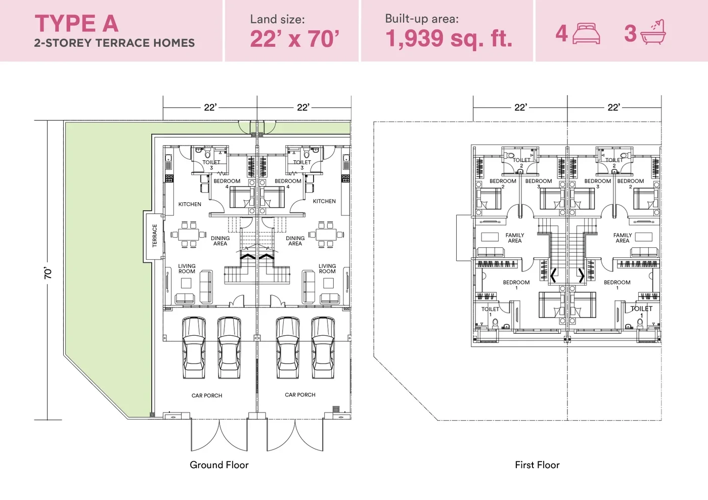Astera at Impian Hills Type A floor plan