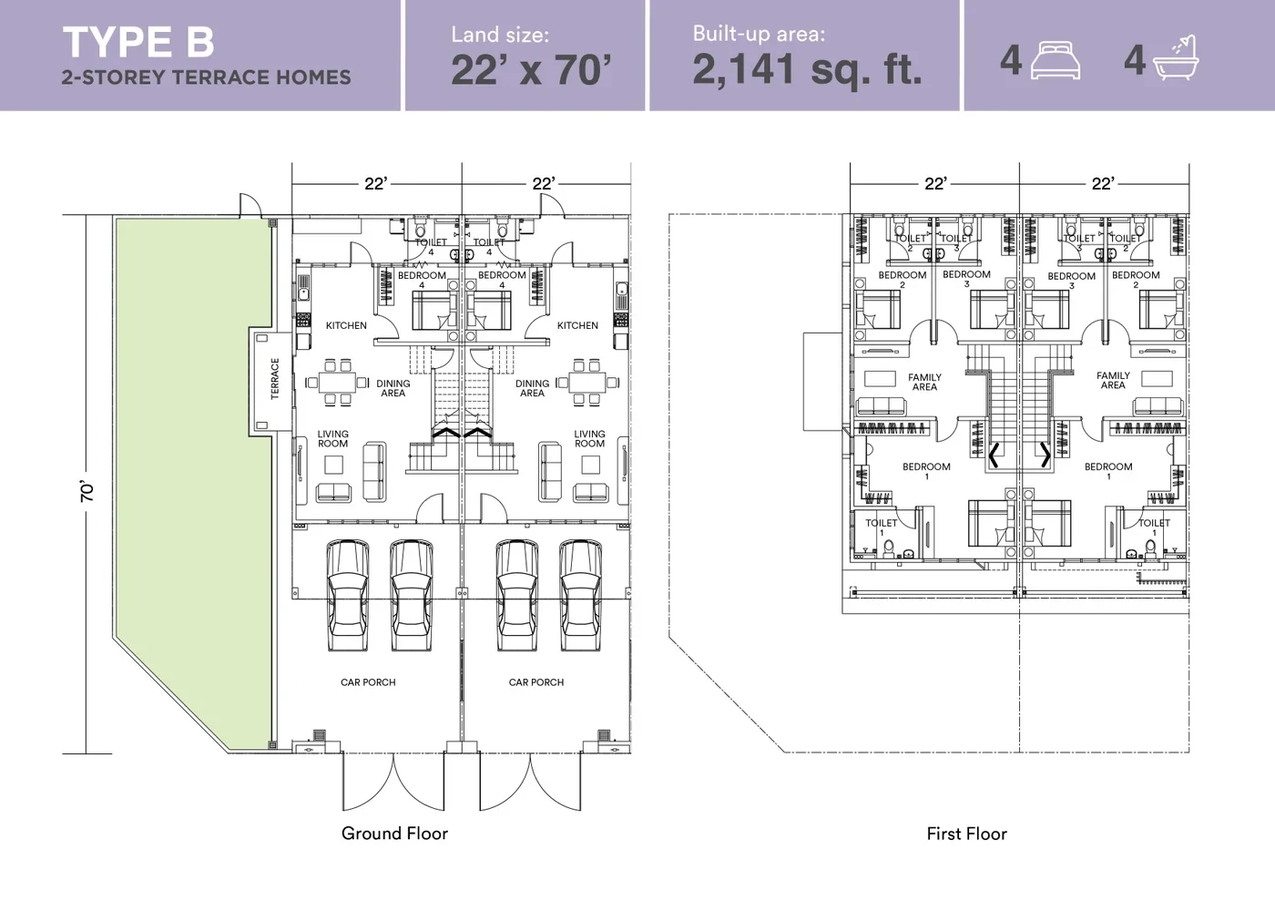 Astera at Impian Hills Type B floor plan