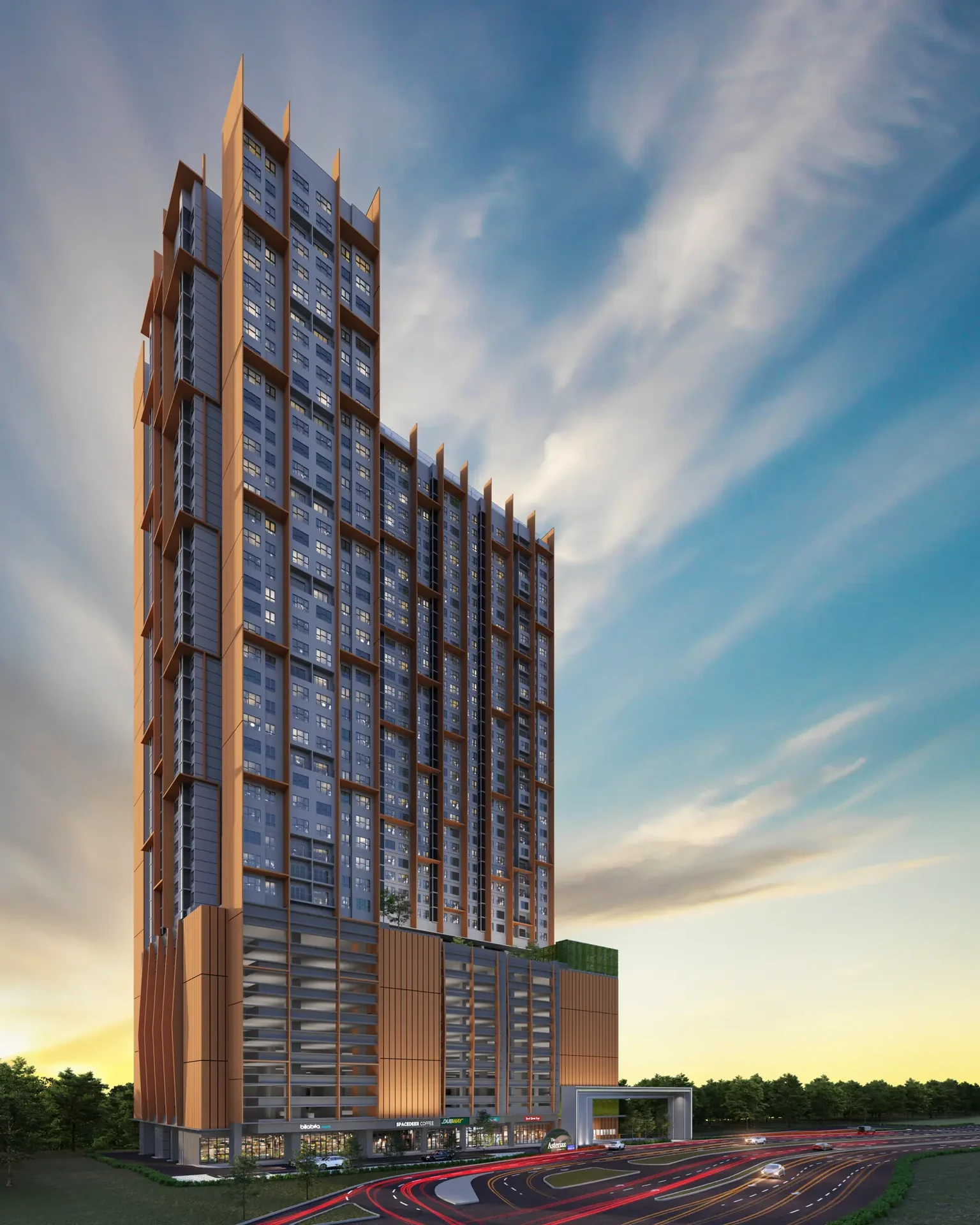 The Asteriaz residential tower - marketing illustration