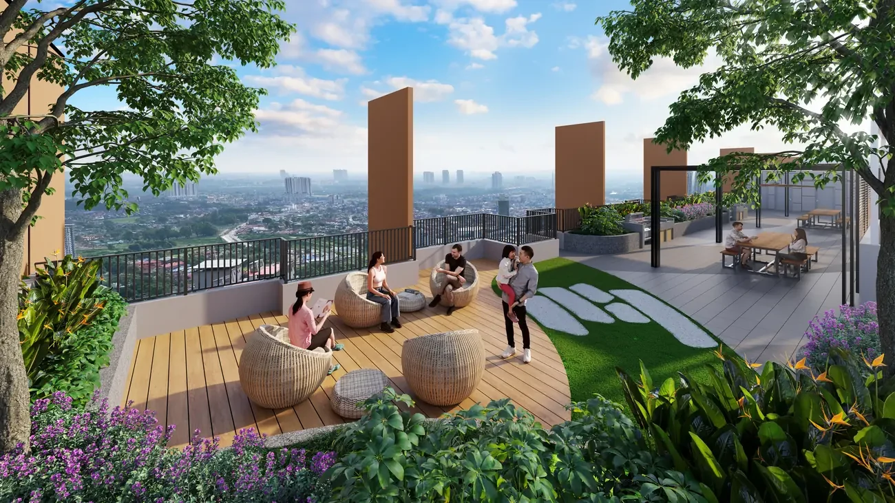 The Asteriaz sky garden - marketing illustration