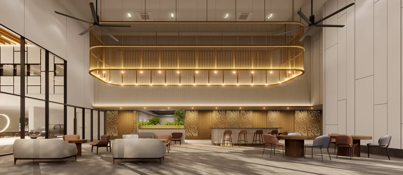 The Asteriaz residents lounge - marketing illustration