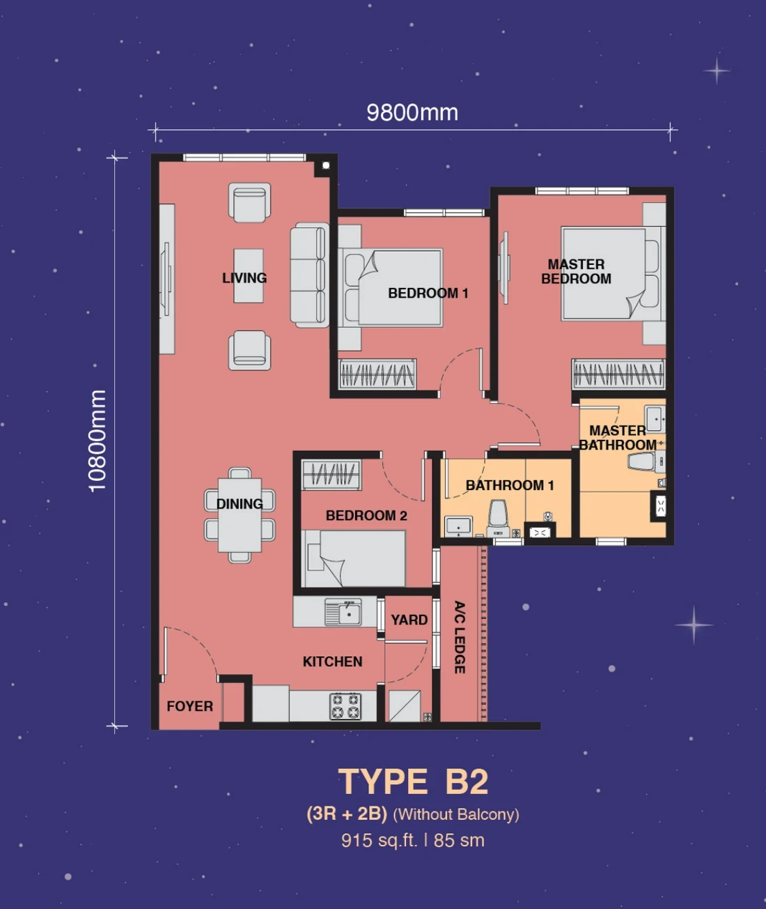 The Asteriaz Type B2 floor plan