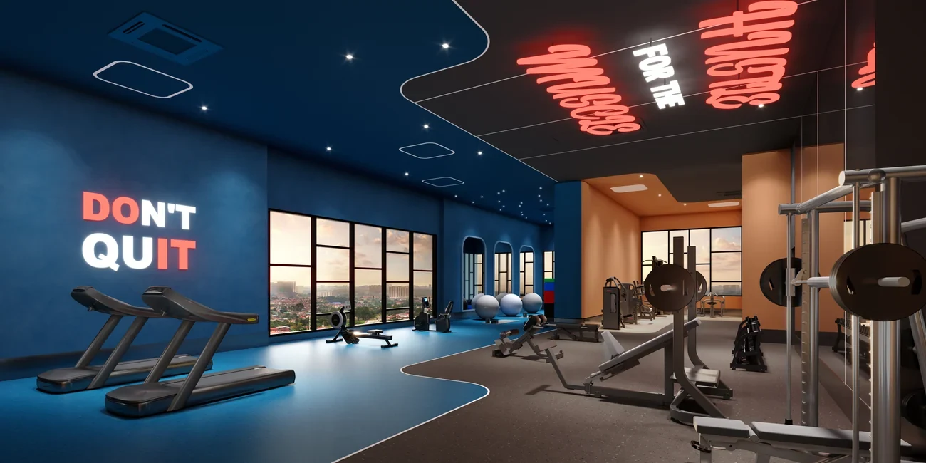 The Asteriaz gymnasium - marketing illustration