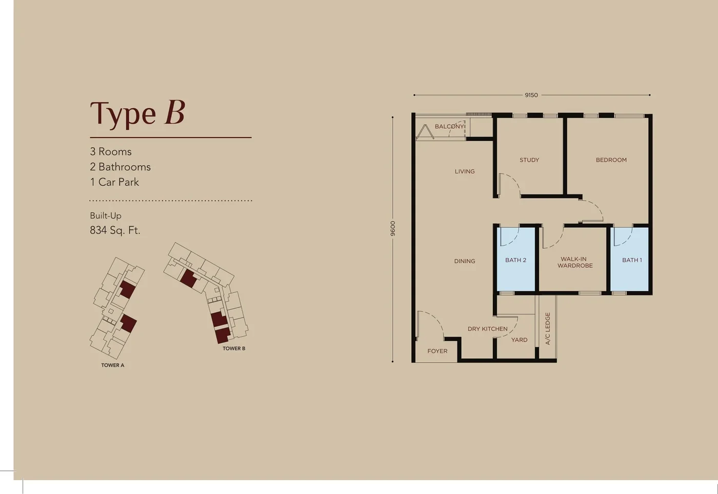 Residensi Bayu Damai Type B floor plan