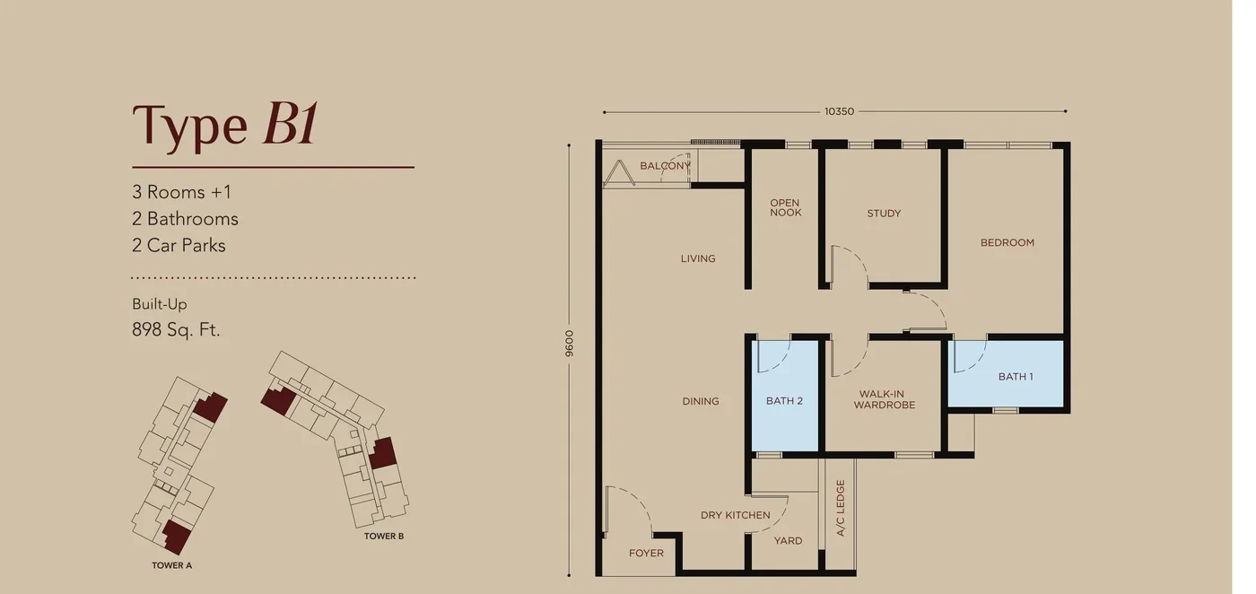 Residensi Bayu Damai Type B1 floor plan