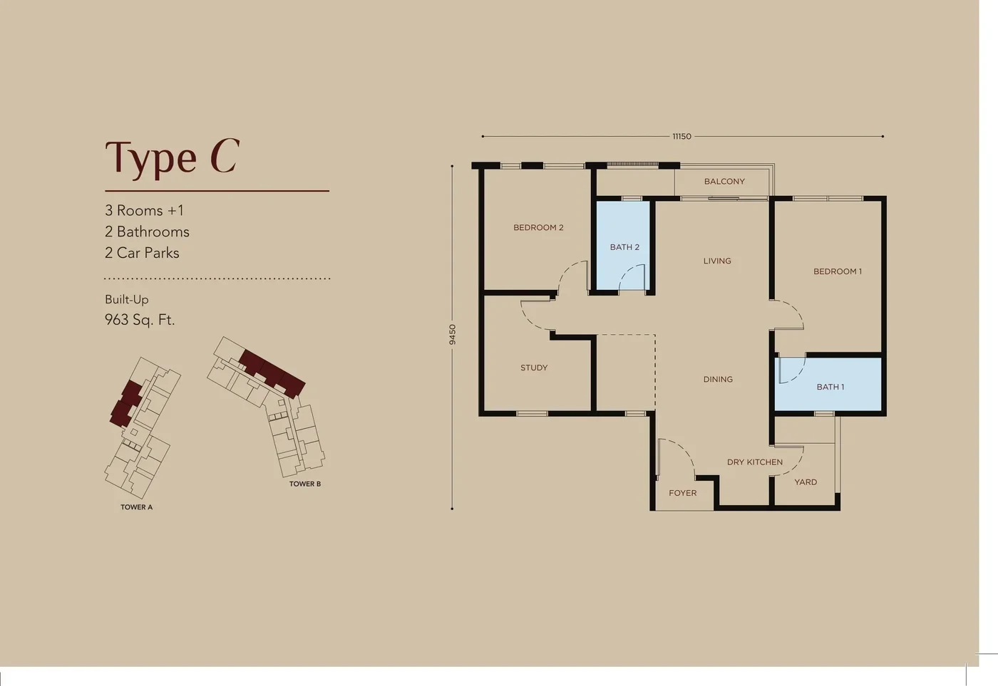 Residensi Bayu Damai Type C floor plan