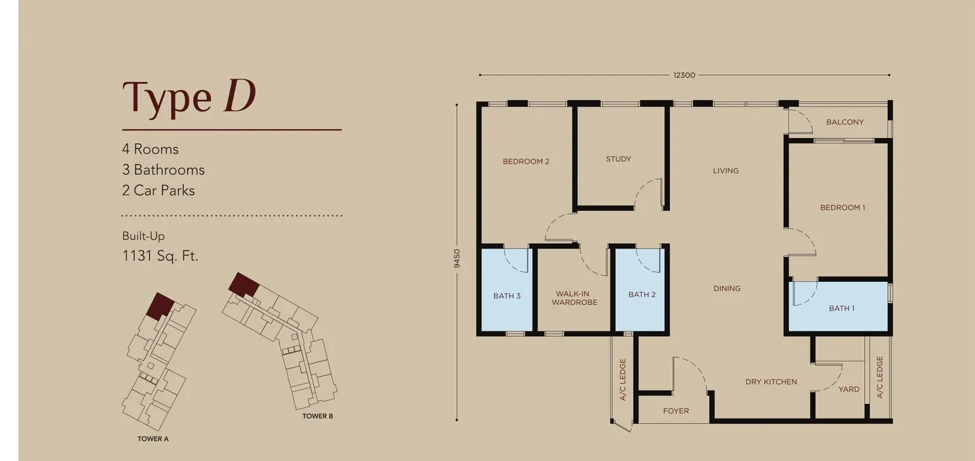 Residensi Bayu Damai Type D floor plan
