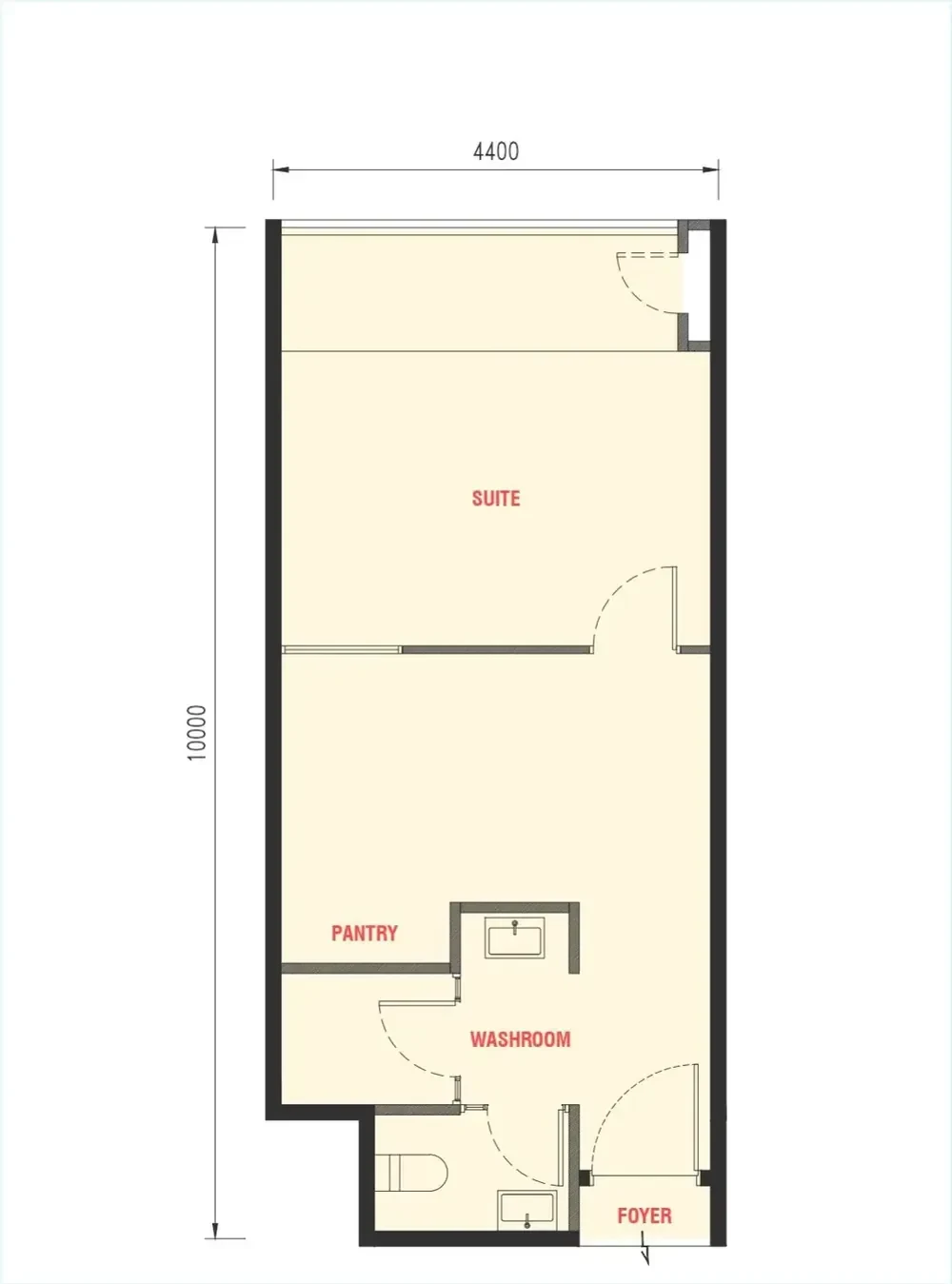 The Bedrock Mid suite floor plan