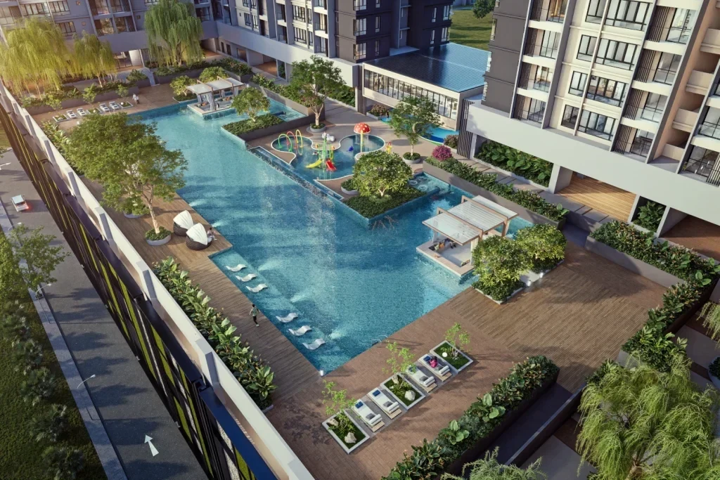 Calia Residences podium landscape - marketing illustration