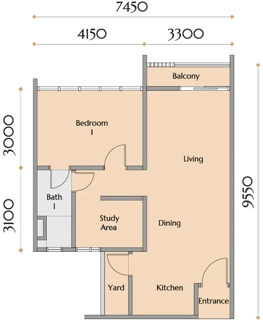 Calia Residences Type B floor plan