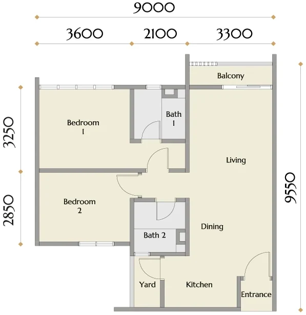Calia Residences Type C floor plan