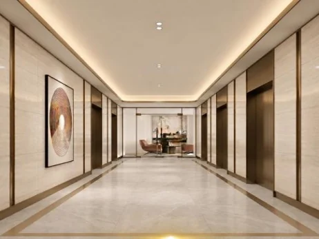 Cappella Embassy lift lobby in a project marketing illustration