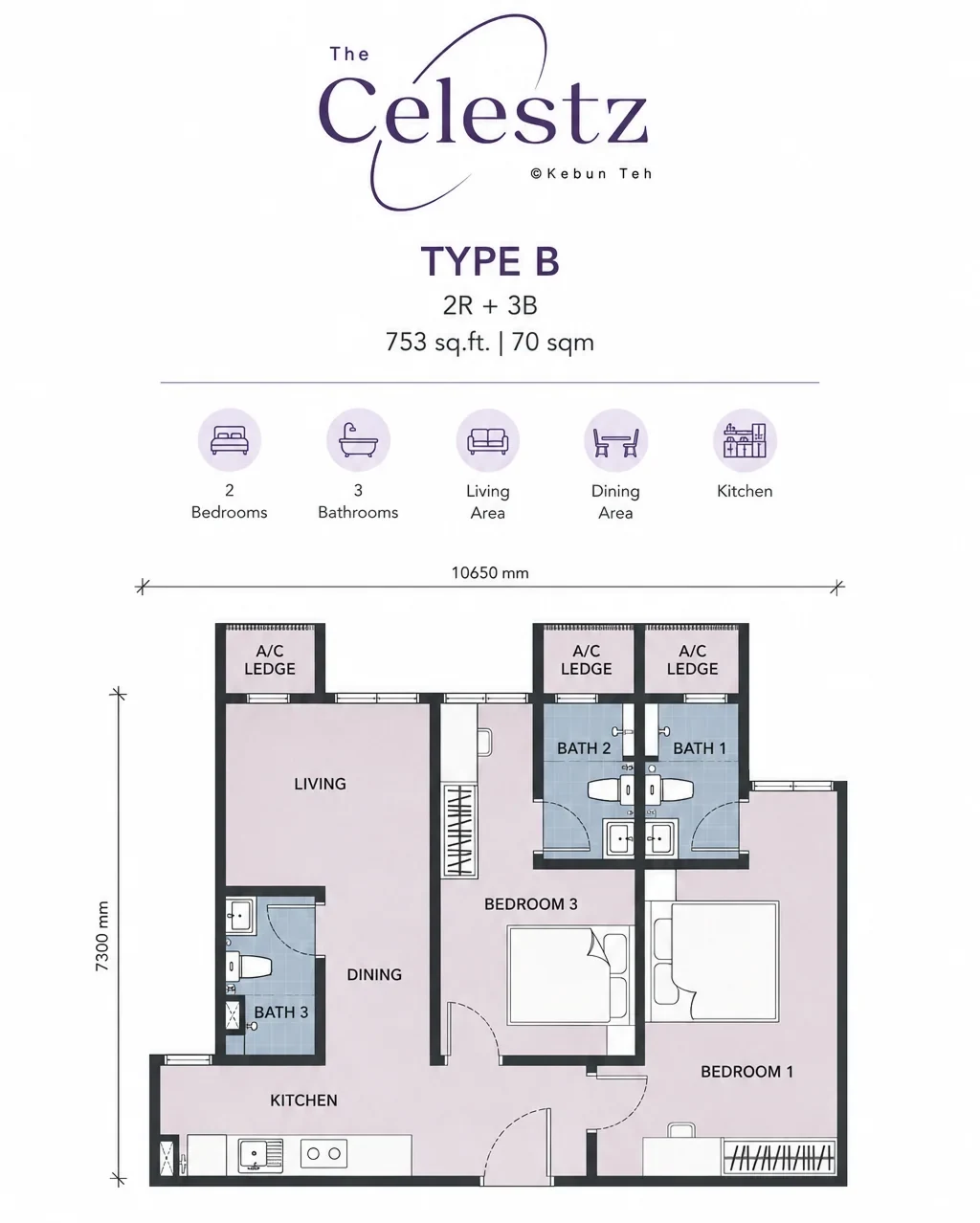The Celestz Type B floor plan
