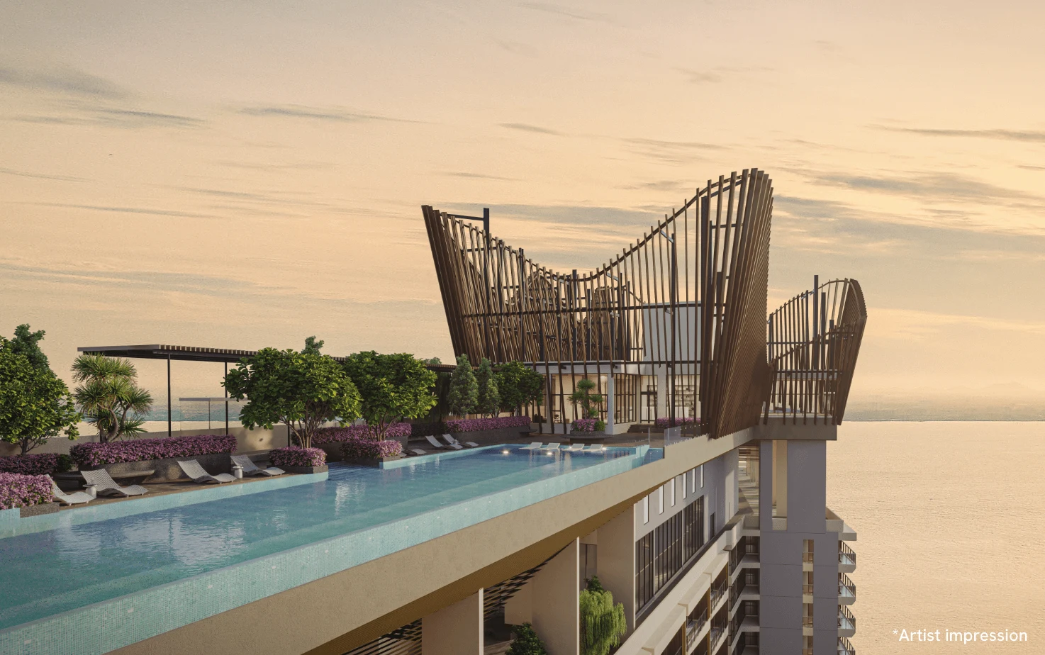 The Crown Penang rooftop pool