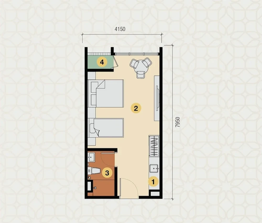 Erinaz Suites Type A floor plan