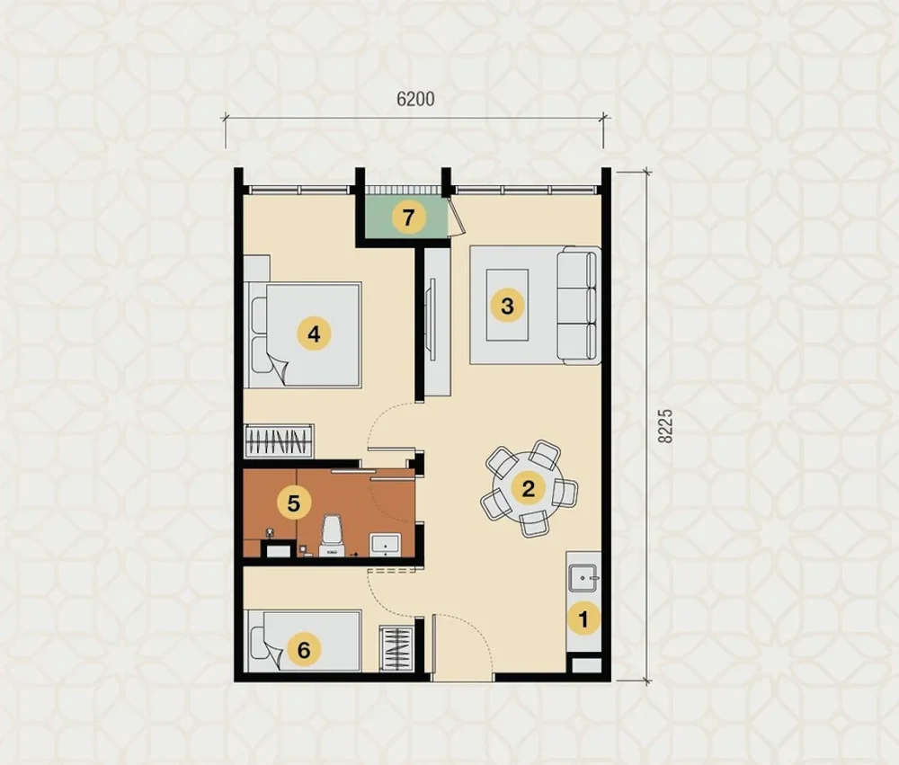 Erinaz Suites Type B floor plan