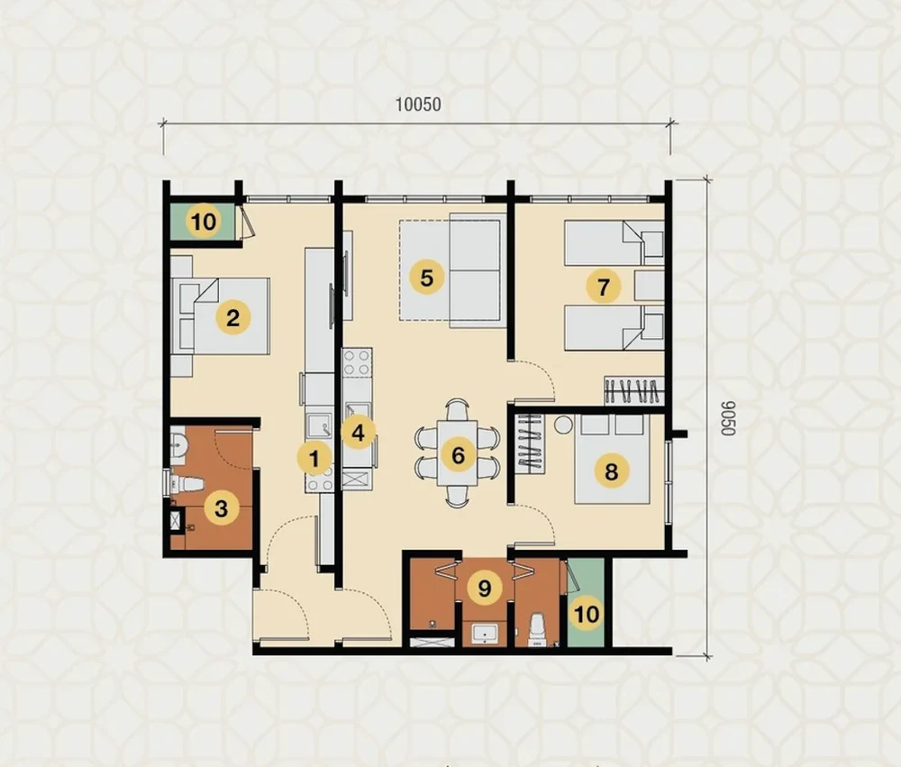 Erinaz Suites Type C floor plan