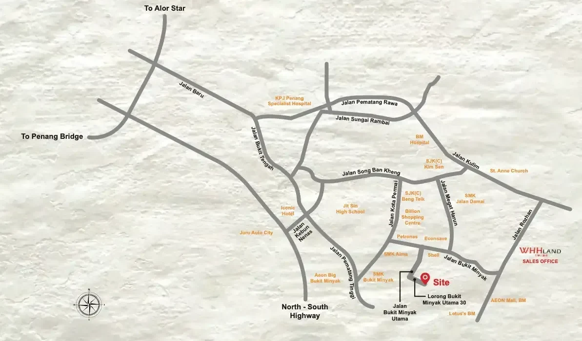Frieden location overview; route and scale indicative