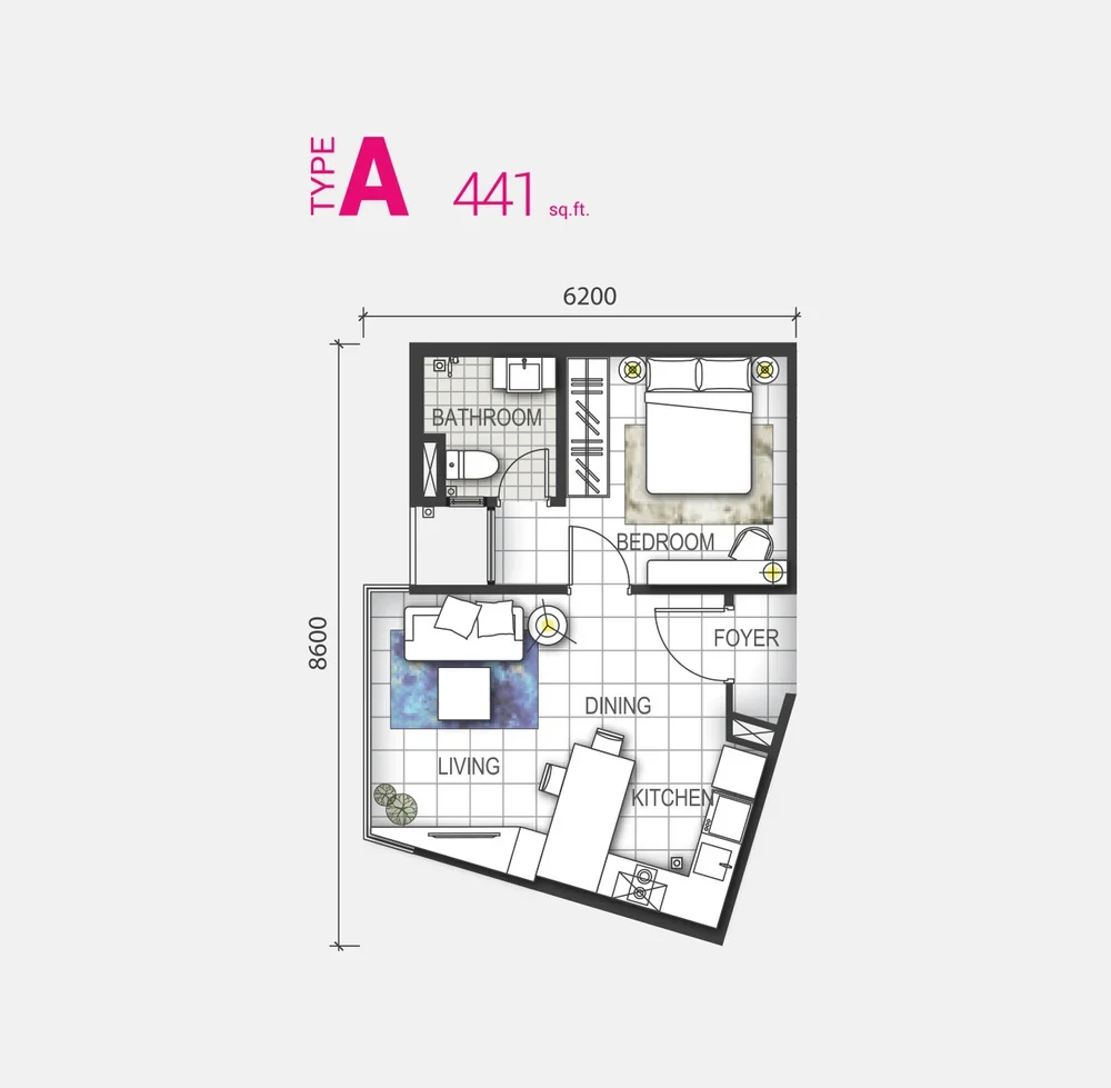 GEM Residences Type A floor plan