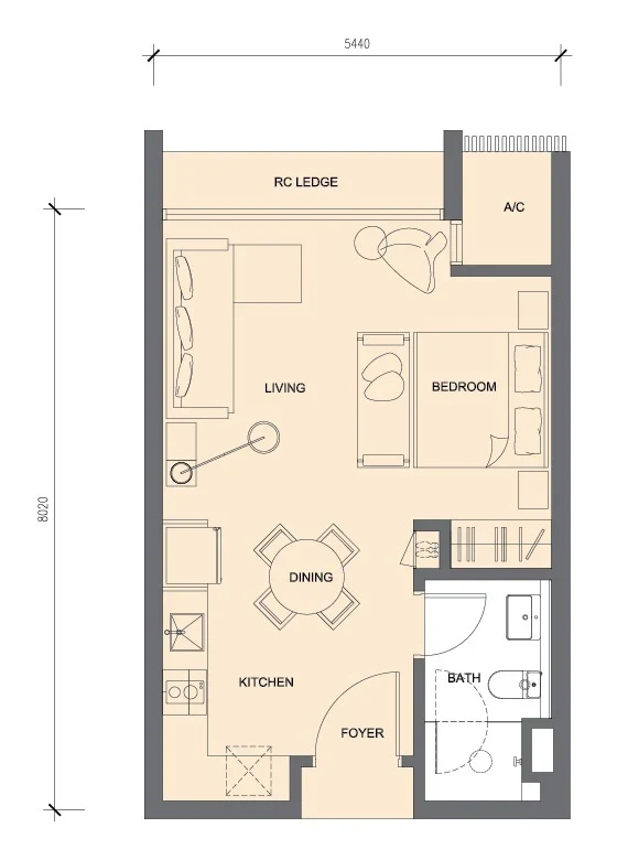 Grand Medini Type A floor plan